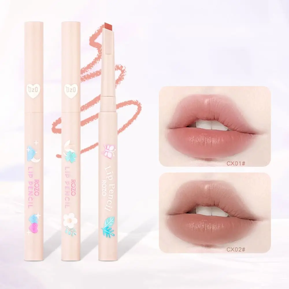 Sweet 3 Colors Matte Lip Liner Waterproof Non-stick Cup Lipstick Pen Velvet Lipliner Long Lasting Nude Pink Lip Tint Beauty