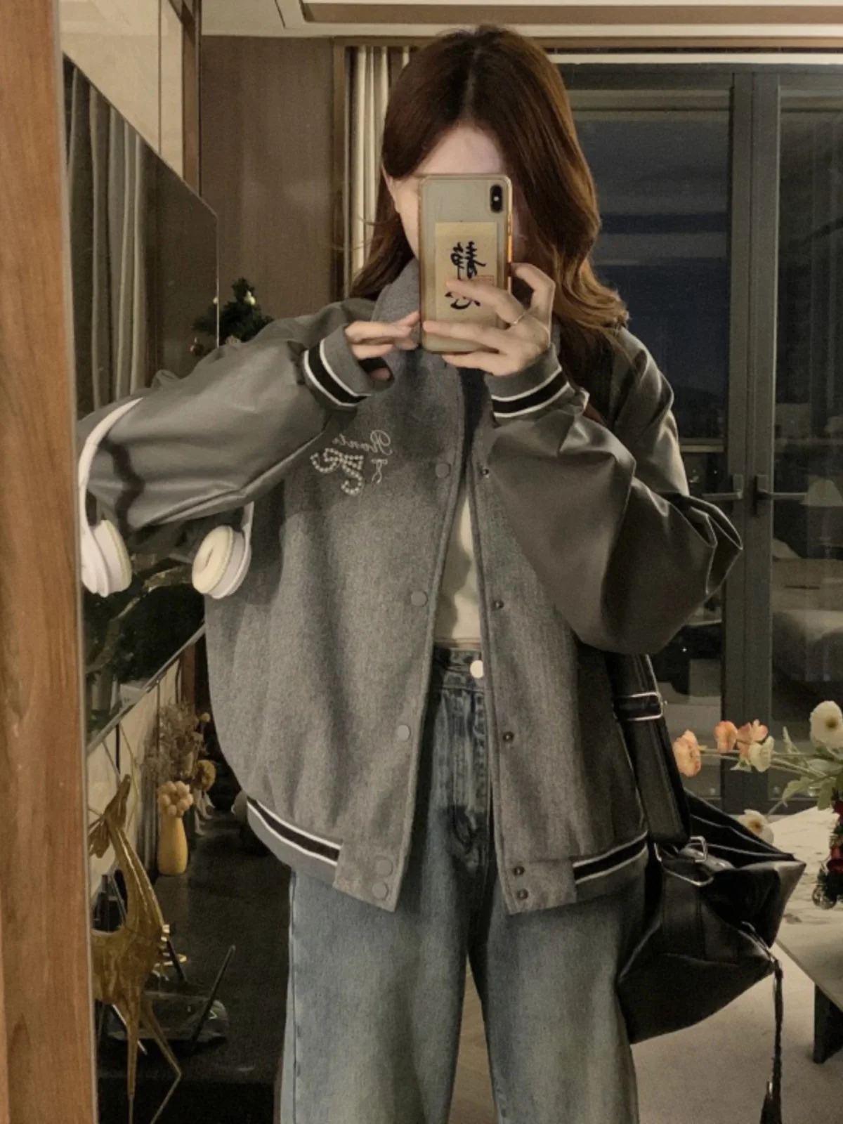 

Ретро-американская бейсбольная куртка с вышивкой и жемчугом, мужская, осенне-зимняя, свободного кроя, повседневная, из хлопка, полиэстера, нейлона и композитного волокна