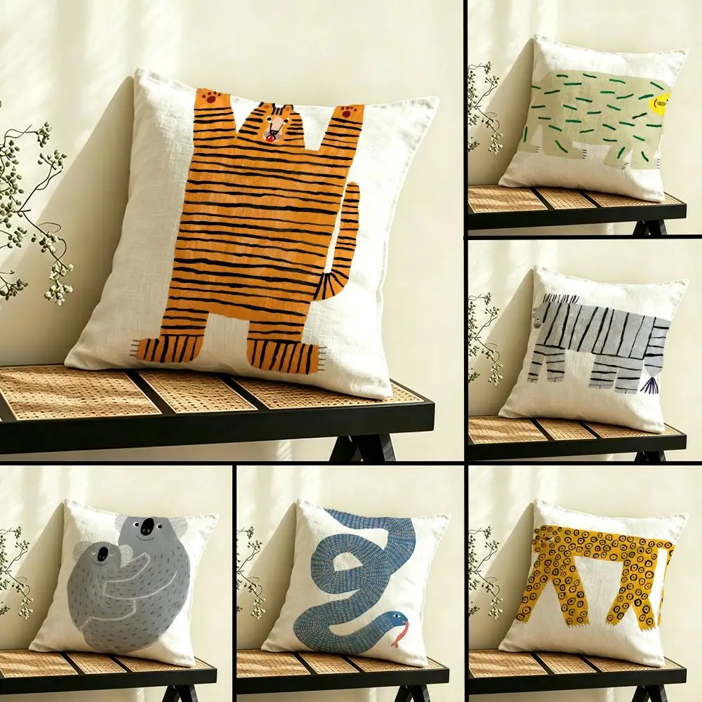 Cushion Cover Linen Double-Sided Pillowcase Sofa Cushion Cover Multi-Size Home Decor P-Penny Min FergusonS