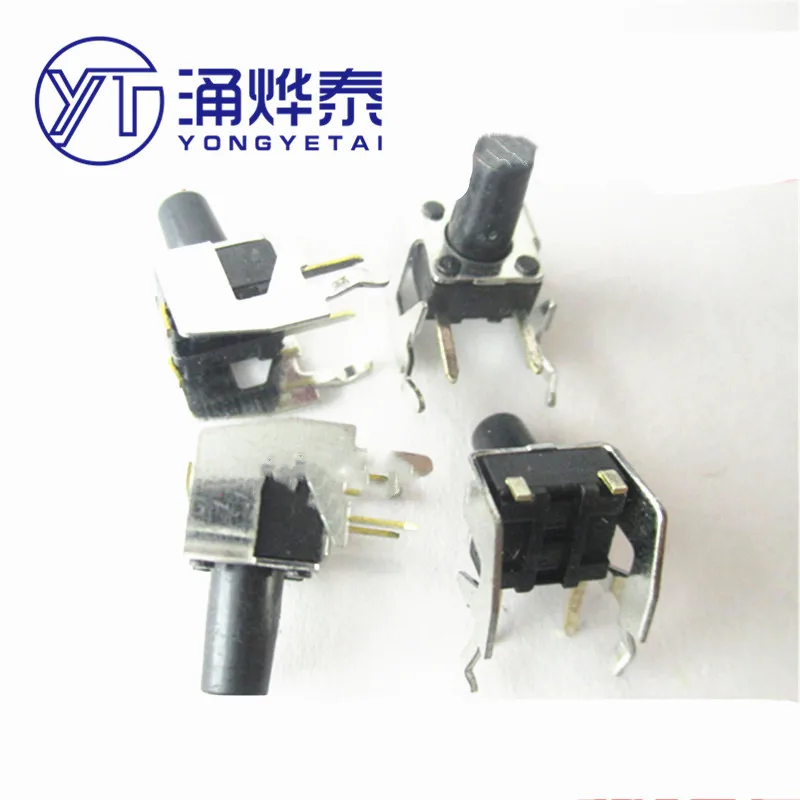YYT 10PCS SKHHLQA010 straight plug with bracket 6*6*9.5MM touch switch button horizontal