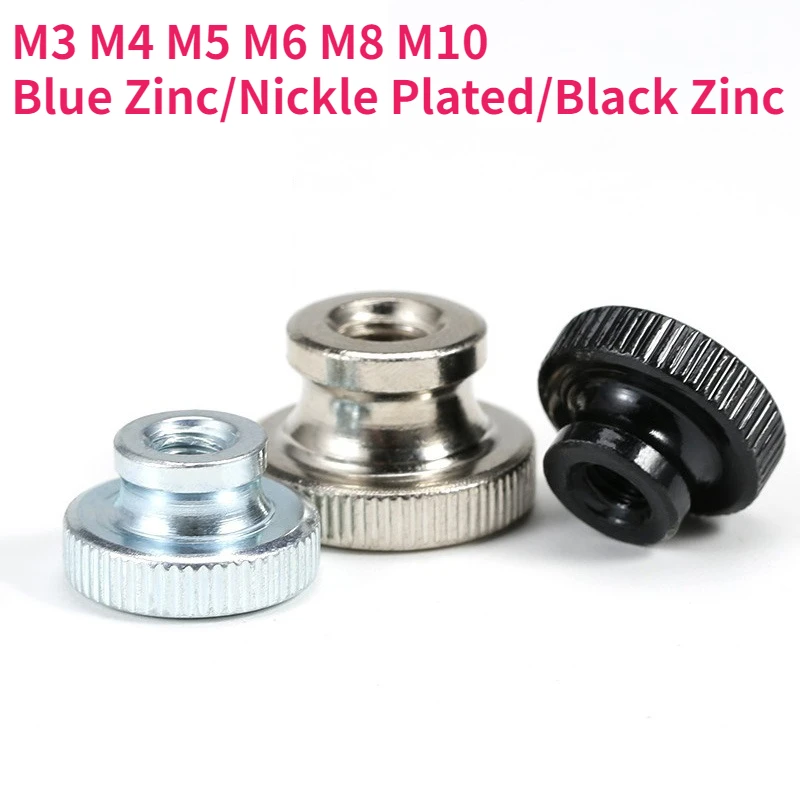 M3 M4 M5 M6 M8 M10 GB806 Blue Zinc/Nickle Plated/Black Zinc High Head Knurled Hand Tighten Thumb Nut Through Hole Advertising