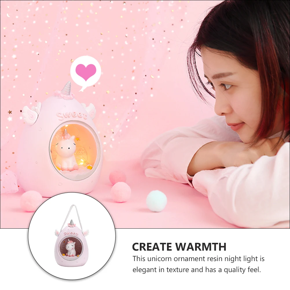 

Night Light Resin Room Decoration Portable Cartoon Lamp Adorable Home Decor Light Ornaments For Pink