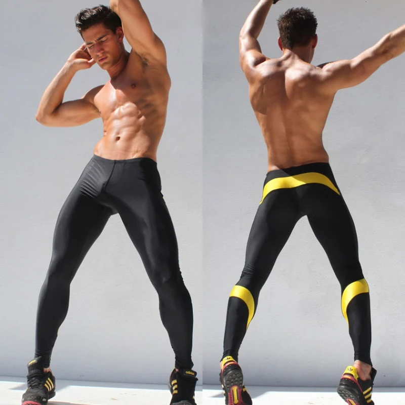 Men Open Crotch Leggings Fast Dry Sporty Breathable Casual Gym Fitness Full-Length Pants Daily Sport Tights Crotchless Bottoms