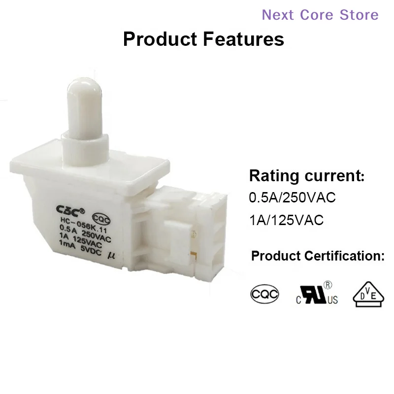 [NC]1Pcs Refrigerator Door Light Control Normally Closing Push Button Switch[NC]