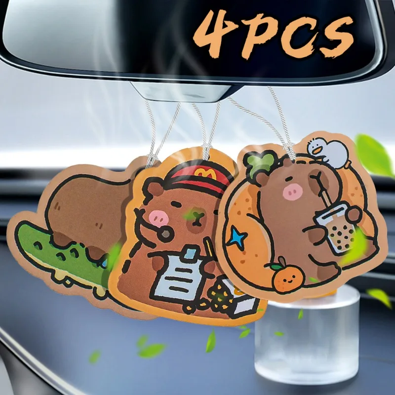 Capybara Aromatherapy Tablets Car Pendant Automotive Rearview Mirror Cartoon Animals Perfume Tablets Indoor Wardrobe Fragrance