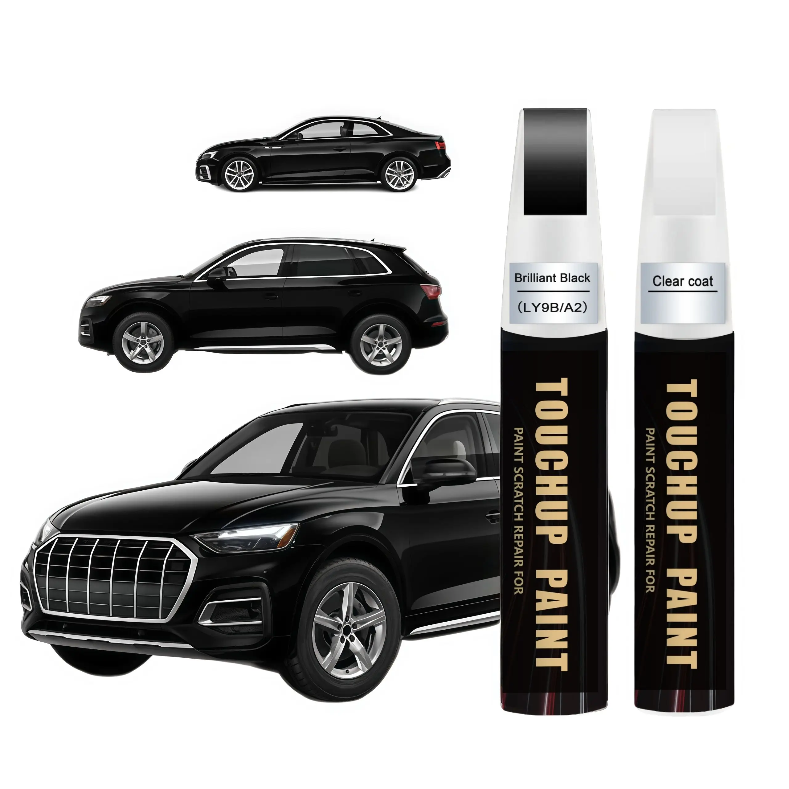 Brilliant Black LY9B/A2 for Audi Touch Up Paint Kit[2K Clear Coat Included],Exact Color Match Touch Up Paint