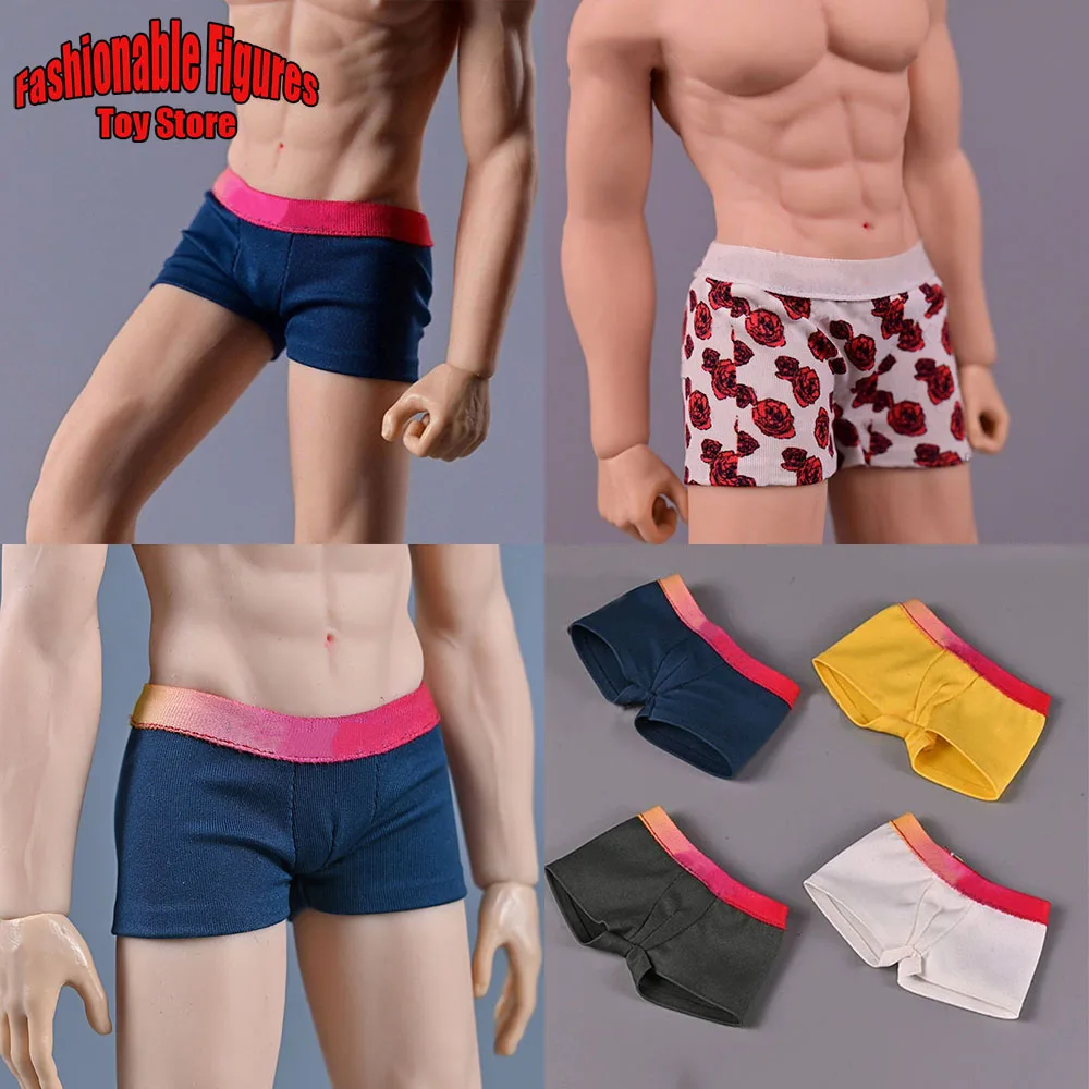 1/6 Men Soldier Boxer Briefs Sexy Colourful Stretch Printed Underwear Shorts Clothes Accessory For 12