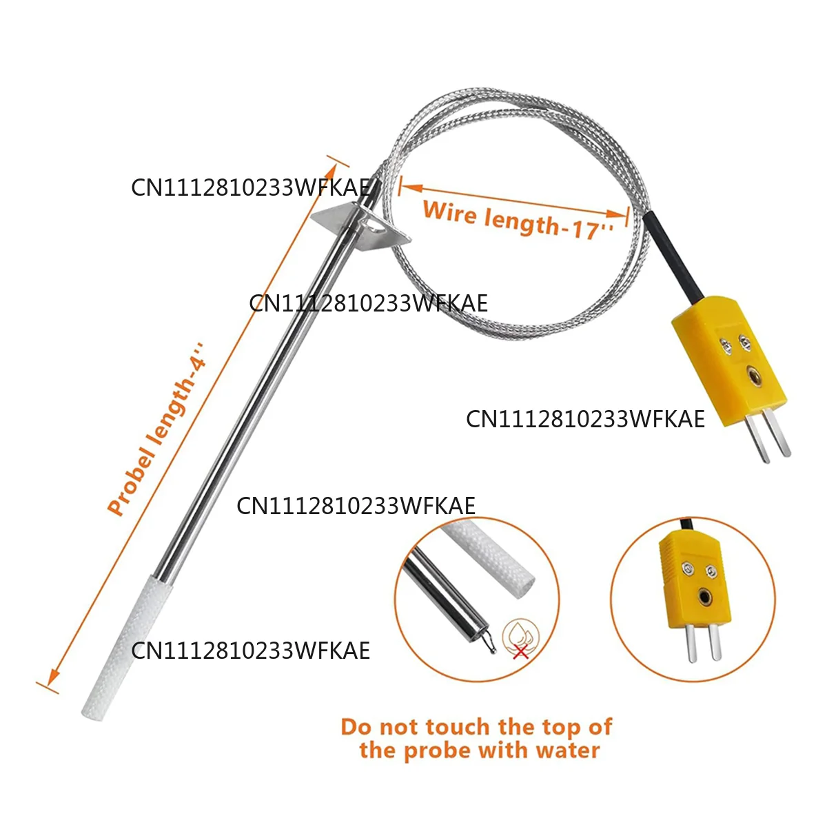 AAA87 Temperature Probe Kit Replacement,for Masterbuilt Gravity Series 560/800/1050 XL & Digital Charcoal Grill+Smokers