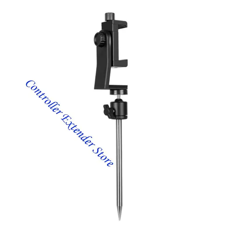 

N84B Multifunctional Outdoor Ground Spikes Phone Holder Ground Spikes Phone Holder Upgrades for Golf Swaying Recording & Camping