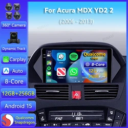 Android 15 Carplay Auto For Honda Acura MDX YD2 2 2006 2007 2008 - 2013 Car Radio Navigation Player Multimedia WIFI+4G 2K Screen