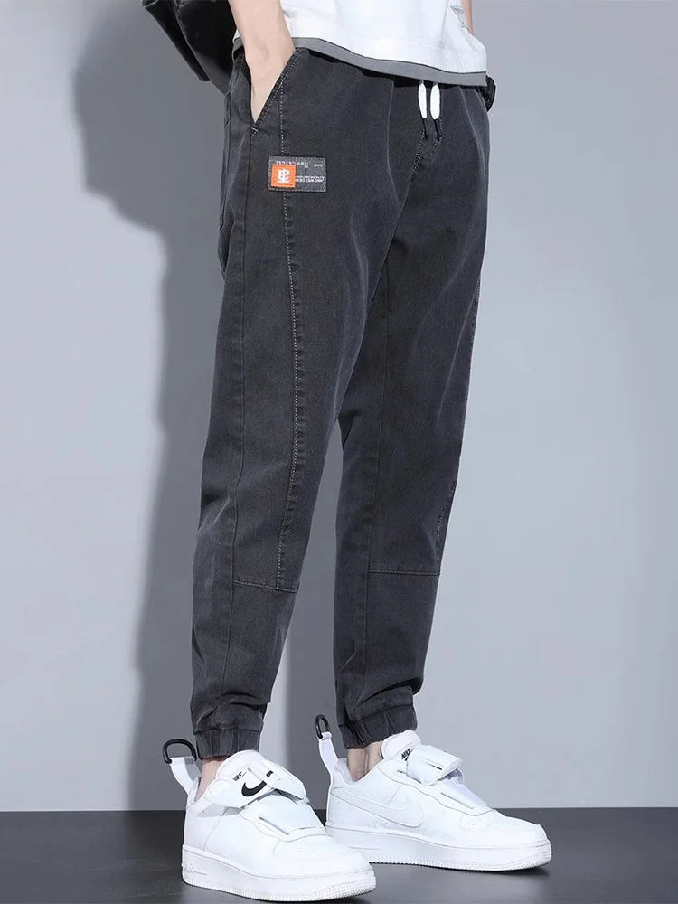 

American Sle Casual Pants Men's Summer Thin Loose Elastic Harem Cuffed Workwear Trousers Breathable Comfortable Cotton Blend