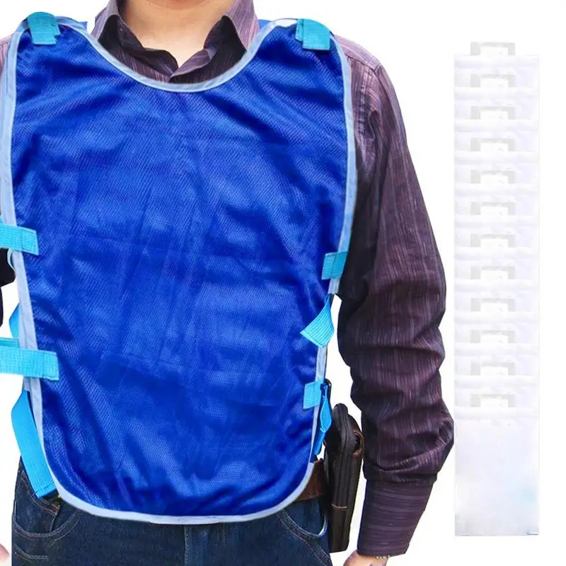 Summer Cooling Vest Ice Jacket Water Evaporative Cool Shirt High-Temperature Protective Clothes Sport Hiking Camping Supplies