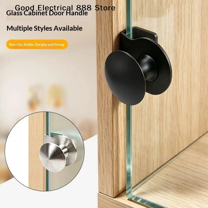 【G】Stainless Steel No Drill Glass Cabinet Door Pull Anti Slip Long Lasting Durable For Bathroom Kitchen Glass Cabinet Doors