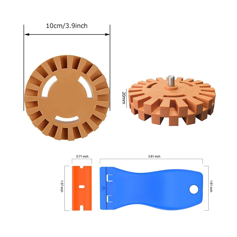 Auto Repair Paint Tool 20mm Polishing Wheel Decal Remover 1/4" Shank Rubber Eraser Whee for Car Glue Stickers and Decals image 6