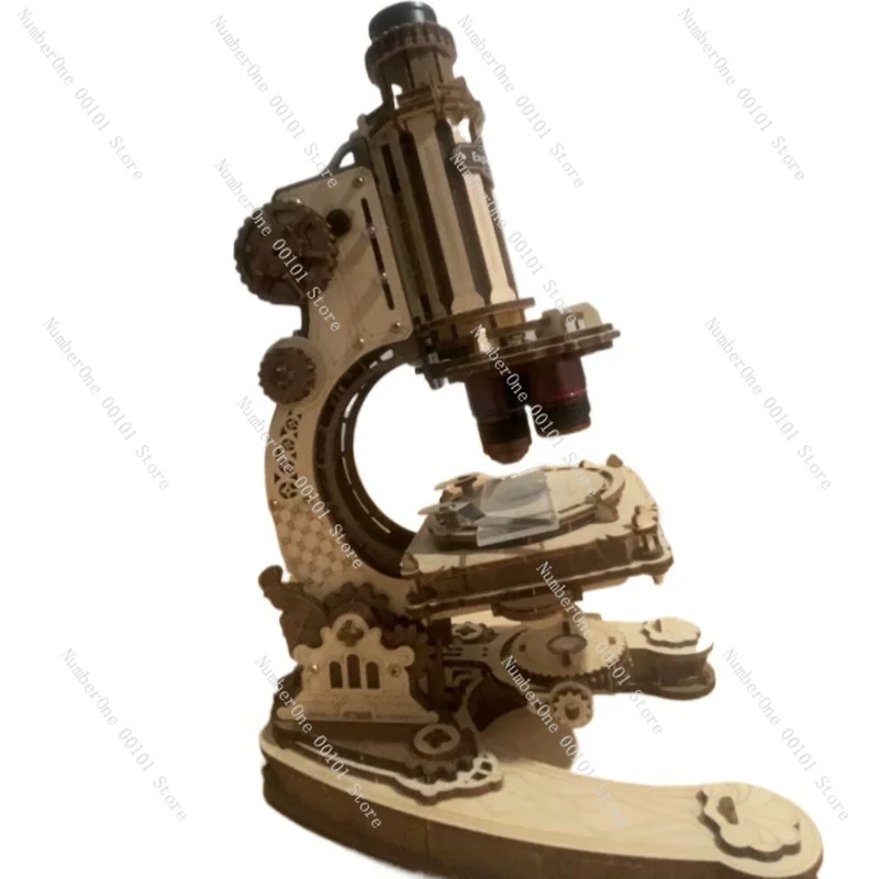 Microscope 3D Wooden Puzzle Building Model Kit DIY Science Educational Craft Toy Creative Desk Decor Birthday Gift For Teens