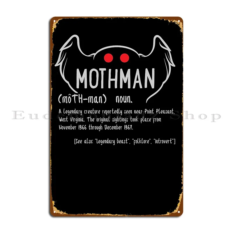 Mothman Definition Cool Cryptid Dictionary Gift Natintrovertsoc Metal Plaque Poster Painting Printing Wall Mural Tin Sign Poster