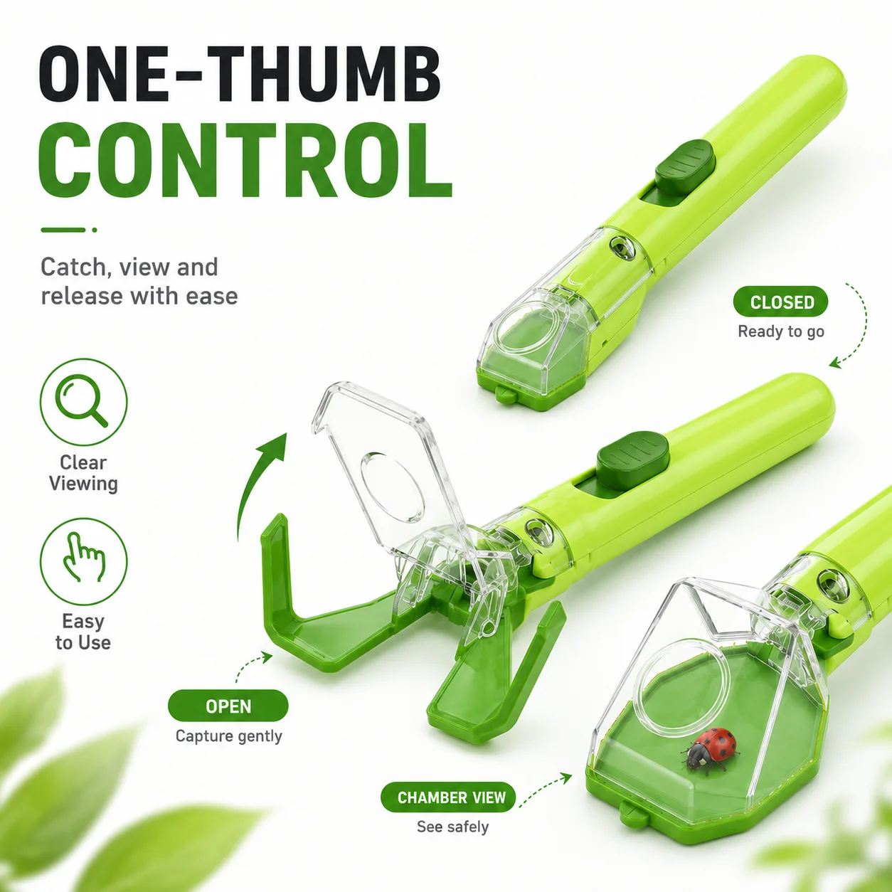 Portable Insect Trap Catcher Box 6X Magnifier Outdoor Bug Observer Container for Kids Garden Exploration Display Tool Supplies