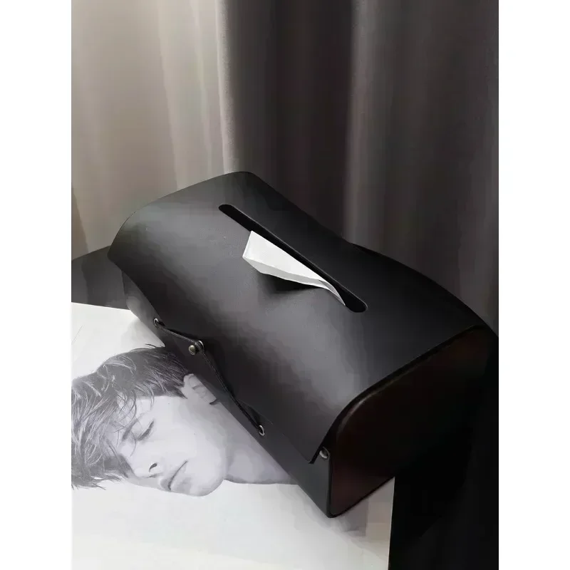 

Hot SalesLight Luxury High-end Sense Living Room Leather Pumping Carton Household Simple Creative Decoration Tissue Box