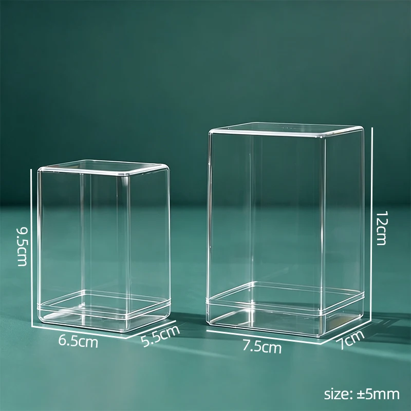 10PCS Clear Display Case Blind Box Figures Mini Collectible Doll Storage Acrylic Stackable Holder Dustproof Cover Home Organizer