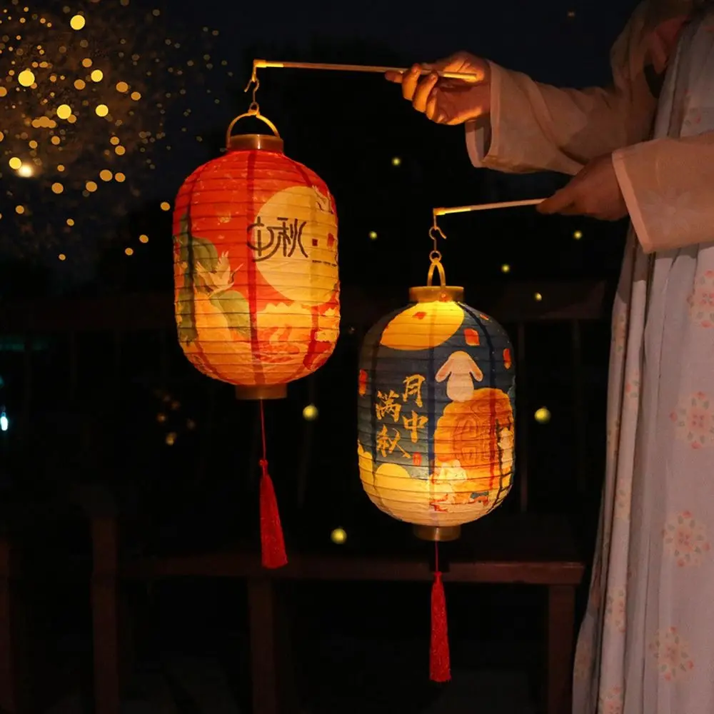 

Luminous Chinese Handheld Lantern Traditional Festival Antique Mid Autumn Lantern Red Lucky Portable Paper Lantern