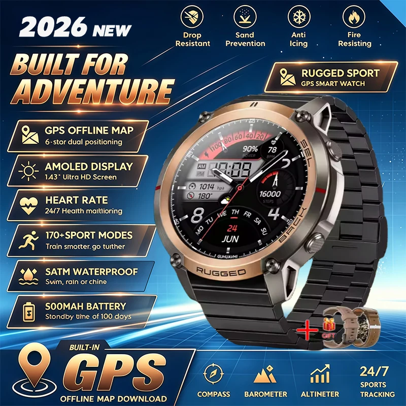 Military GPS Smartwatch with AMOLED Screen