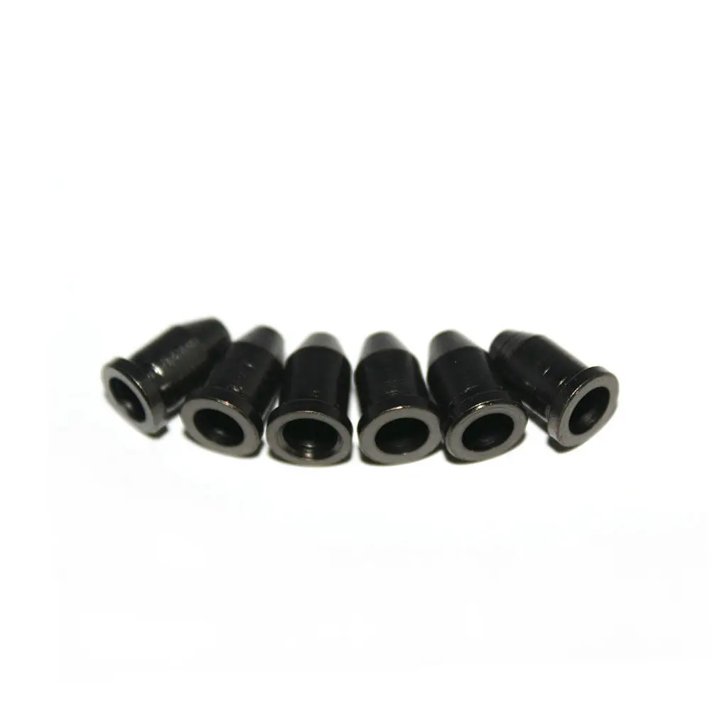 6Pcs Guitar String Caps Bullet Shape External Thread Mounting Buckles Through Body Ferrules Sturdy Guitar Accessories Black