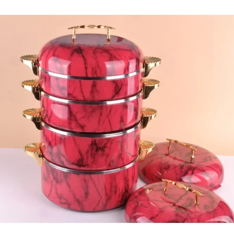 Selling Luxury  Big Capacity 2.5L+3.5L+4.5L+5.5L Thermal Insulated Hot Pot Food Warmers 4PCS Food Storage & Container