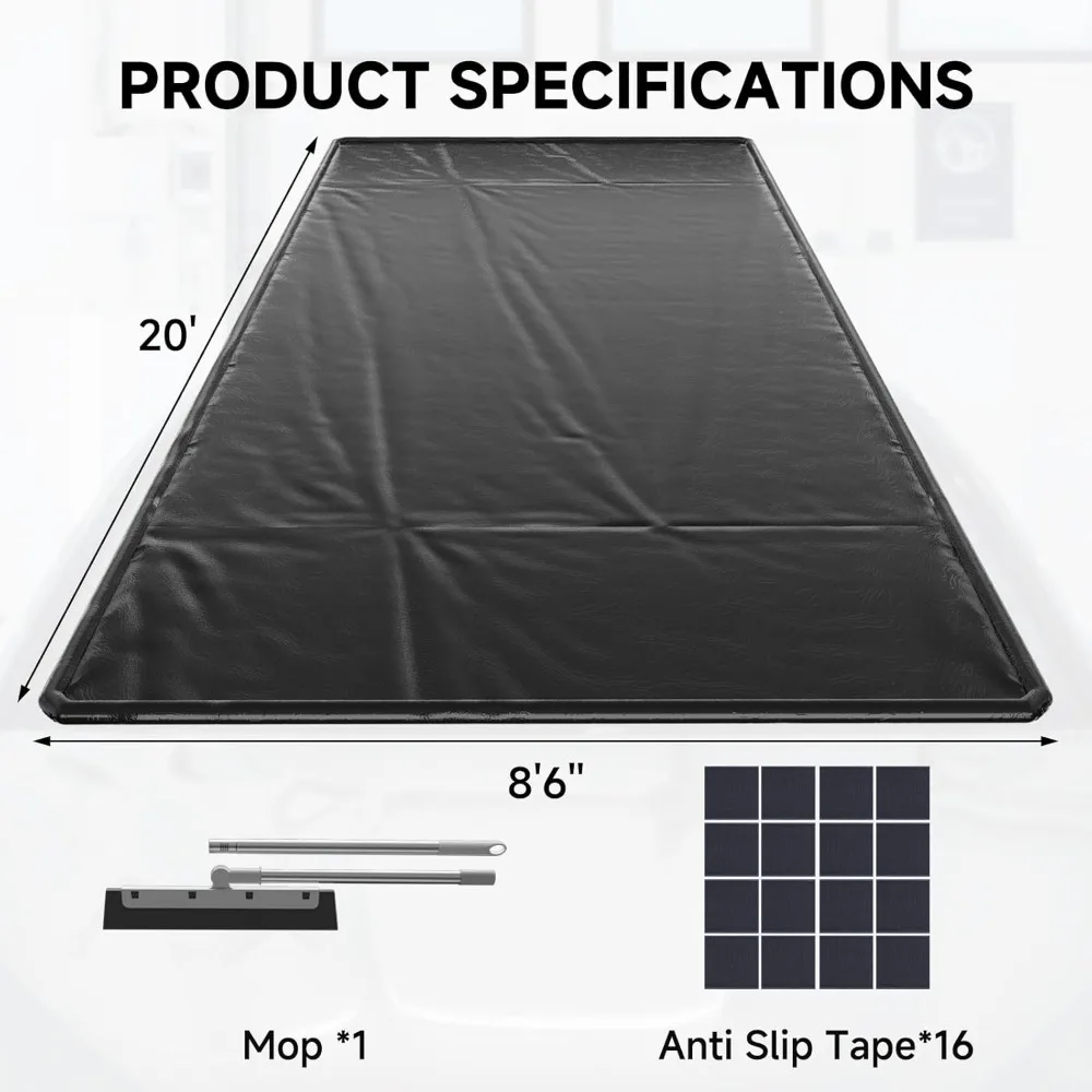 Estera de garaje impermeable resistente para protección de automóviles, cubierta antideslizante para suelo de estacionamiento, estera de entretenimiento de 8'6 x 20'