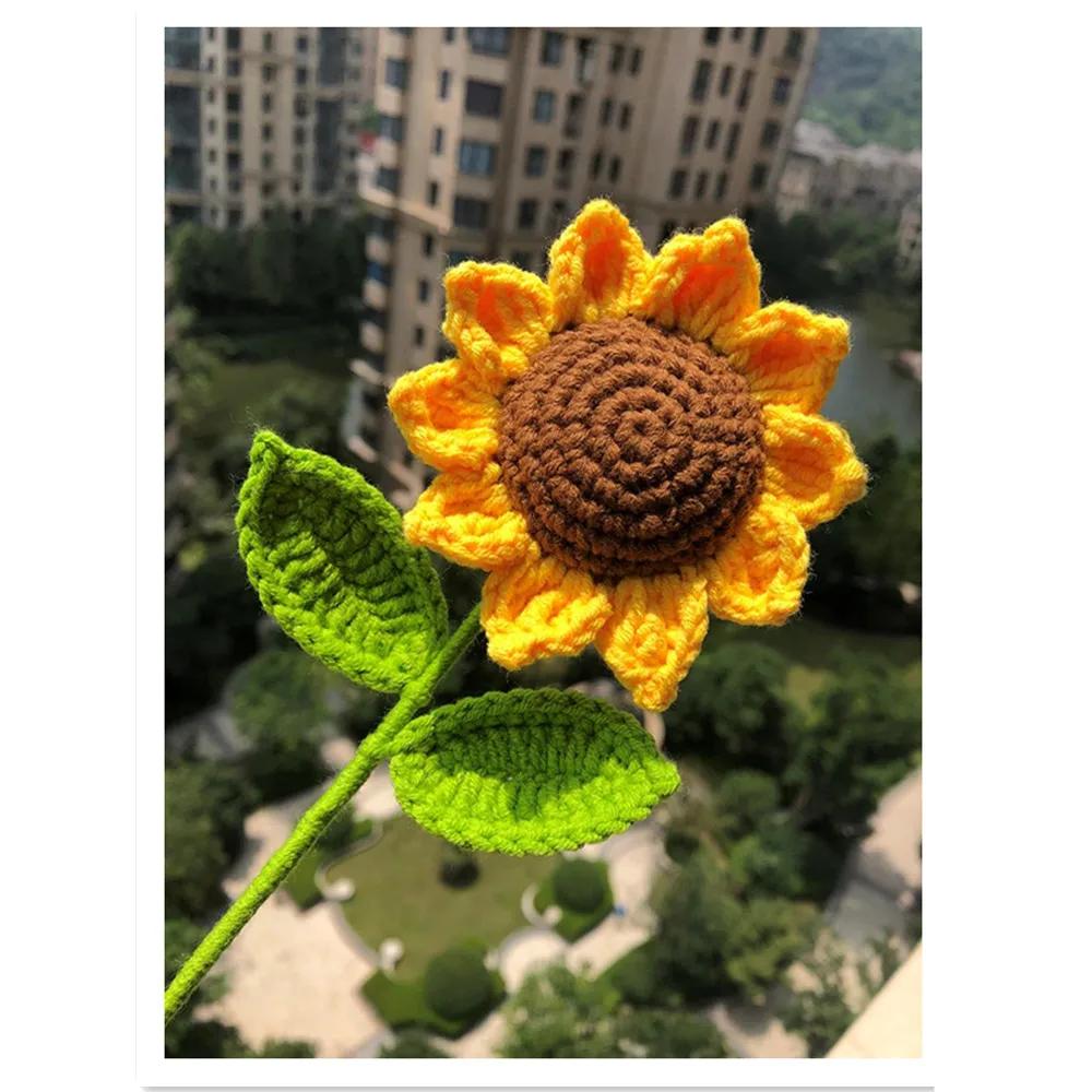 Artificial Sewing Accessories Sunflower Flower Handmade Sew-on Applique Crochet Applique DIY Fake Flowers Christmas Gifts