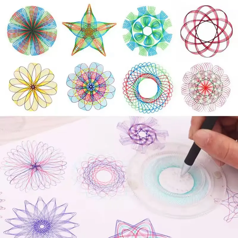 22 stks Spirograph Tekening Speelgoed Set Geometrische Liniaal Wiskundige Roulette Tekengereedschappen Leren Schilderen Puzzel Speelgoed Art Tool