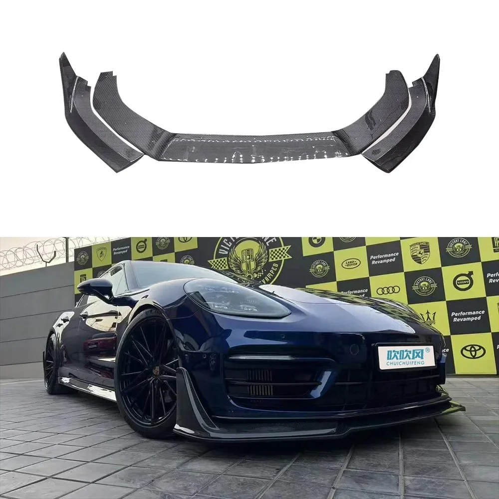 

New! For Porsche Panamera 971 High-quality Genuine Dry Carbon Fiber Bumper Front Lip Diffuser Spoiler Car Accessories Trim 3