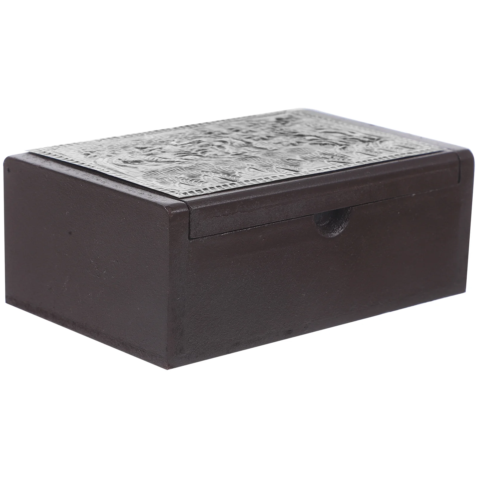 Mallette de rangement pour cartes en bois, rabat fonctionnel pour recettes, cartes de visite, porte-monnaie organisé, bureau léger