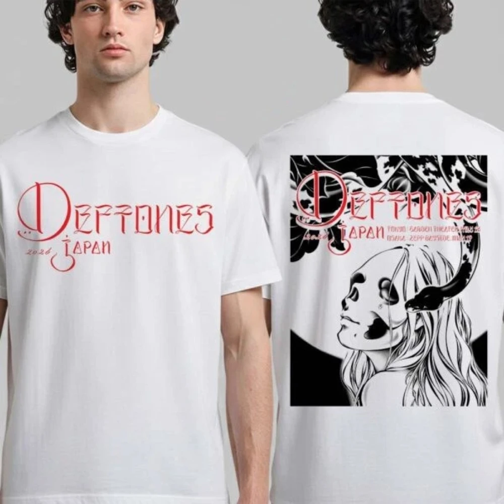 Deftones 2026 Japan Tour Tokyo and Osaka Event Art Reversible T-Shirt, Pure Cotton, All Seasons, Couple Streetwear Shirt