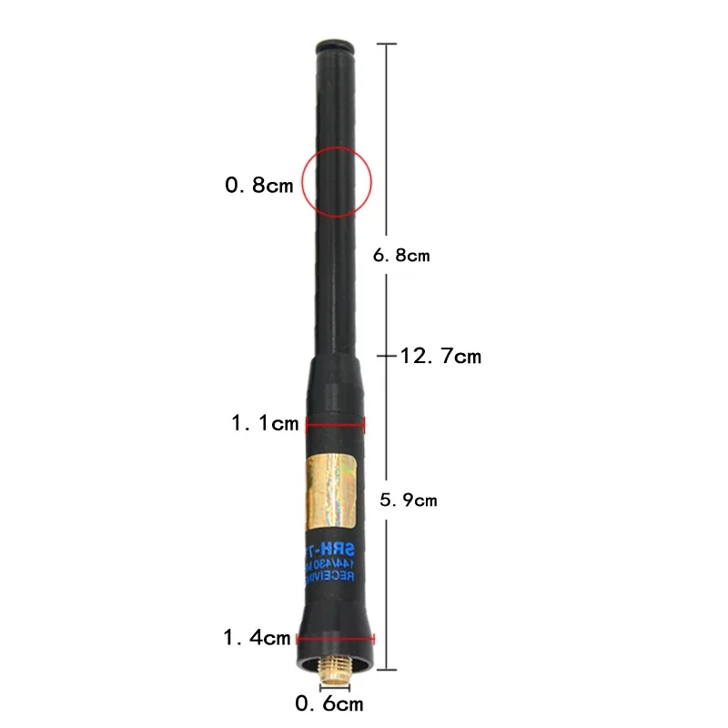 Havest 핸드 안테나 SRH775 금속 베이스 UV 더블 세그먼트 워키토키 로드, RH775 업그레이드 41cm