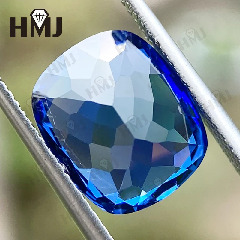 Lab Grown Sapphire Rectangular Cushion Cut Top Quality Royal Blue Stone for Charms Diy Jewelry Making Selectable AGL Certificate