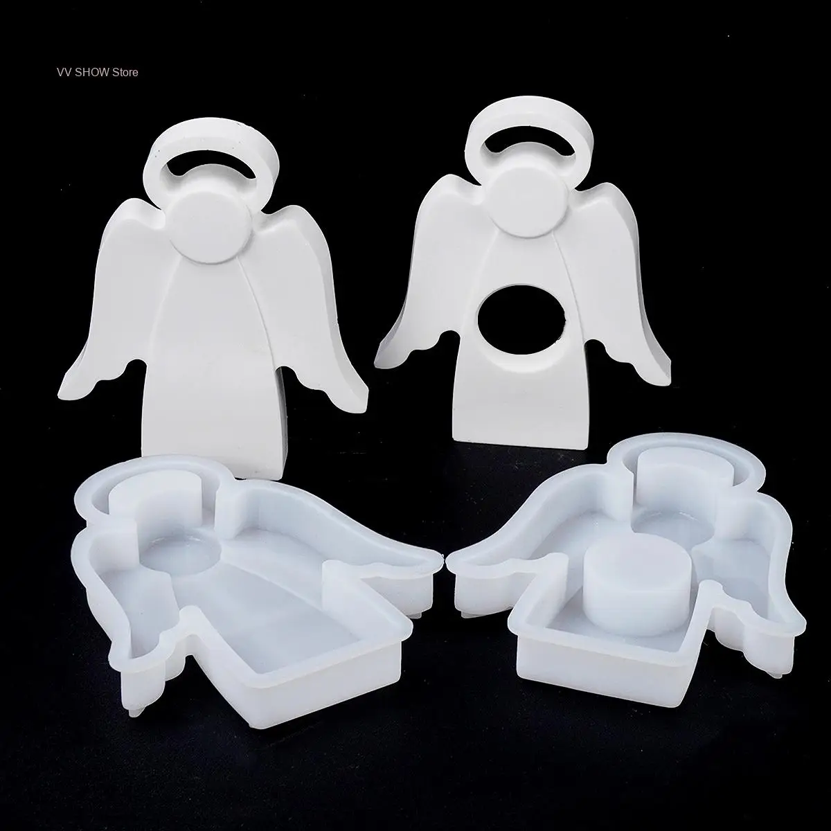 Angel Shape Silicone Mold Plaster Candle Making Supplies Tools Cute Hollow Angel Epoxy Resin Mould DIY Easter Decoration Gifts