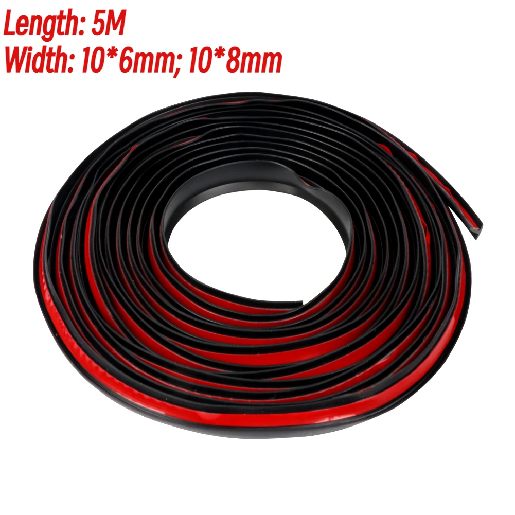 

5M Car PVC Rubber Seal Strip Car Edge Protector Trim Windshield Seal Strip Adhesive Windproof Weatherstrip