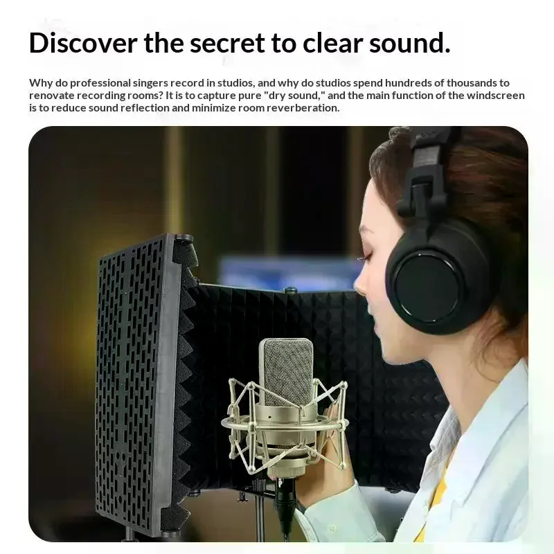 Panel Reflection Filters Professional Studio Recording Microphone Isolation Shield Suitable For Any Condenser Mic 3/5