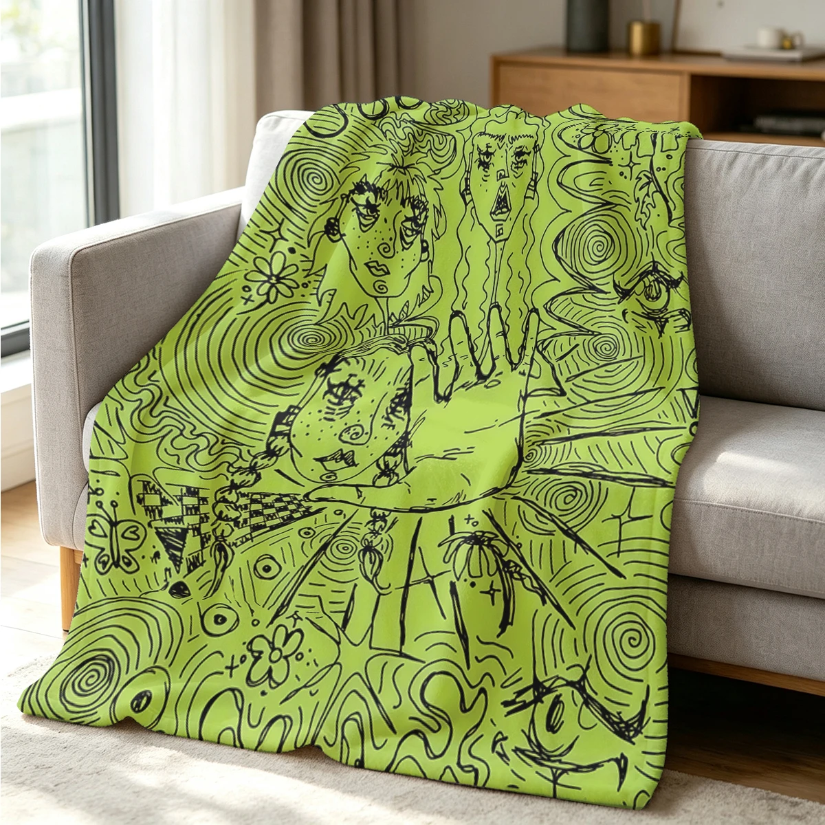 Inner Chaos Flannel Blanket Warm Soft Halloween Christmas Couch Warm Cozy Decorative Decor Gift for All Season
