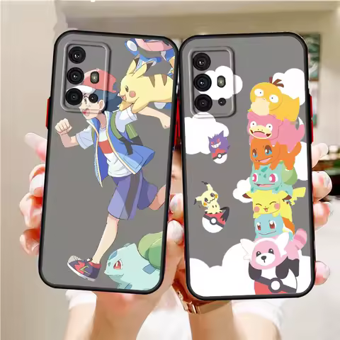 Pokemon Cartoon Fashion Cute Frosted Translucent For Samsung Galaxy S24 S23 S22 S21 S20 FE S10 S9 S8 Plus Ultra Pro 5G Funda