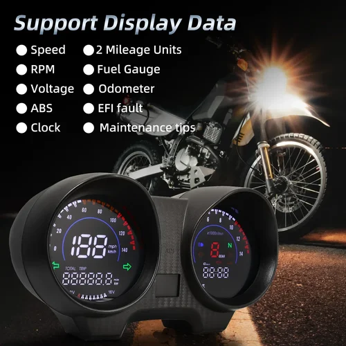 Imagen 2 del producto Medidor de RPM para motocicleta, velocímetro, tablero Digital, tacómetro, odómetro, medidor de combustible, voltímetro para Titan 150 Honda Cg150 Fan150
