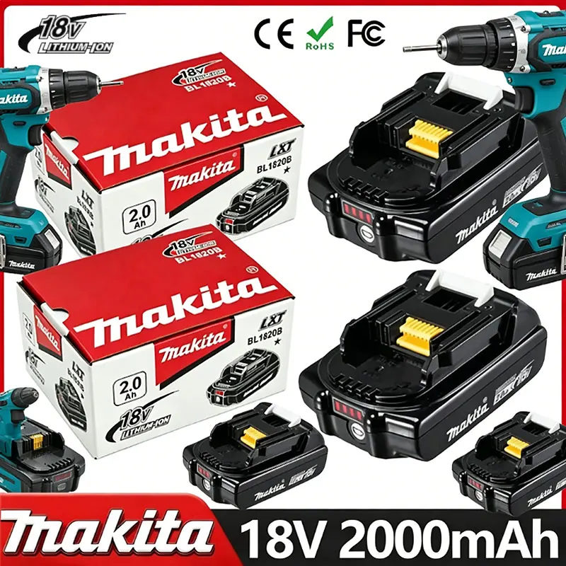 

Высококачественный литий-ионный аккумулятор Makita 18В 2.0Ач BL1860 BL1850 BL1840 BL1830B, совместимый с электроинструментами Makita 18В