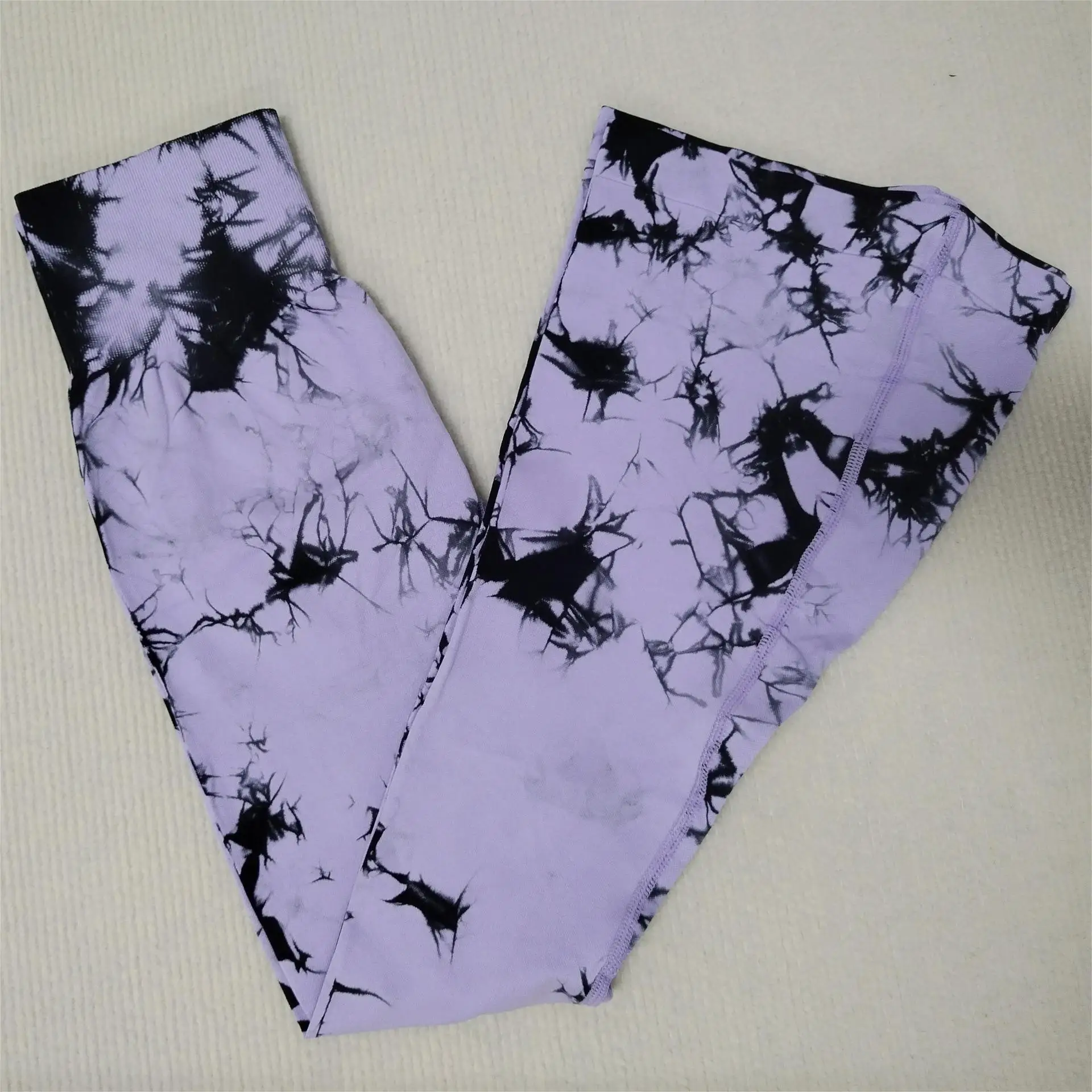 New Arrival Fashion flared trousers High-waist Fitness Cross Tie Dye Hip Lift Sports Yoga Pants for Women