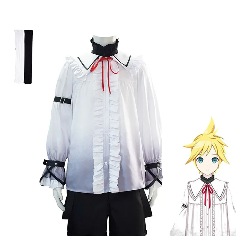 New Anime Rin Len Cosplay Costume Halloween Uniform Kagamine Len Rin Cosplay Complete Costumes Sets Tops Shorts Women Men