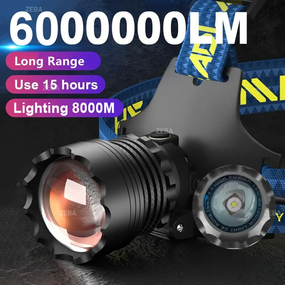 

High Power Spotlight Long Rang Wick 4-LED Headlamp Telescopic Zoom Head Flashlight Fishing Light Lamp Torch For Camping Fishing
