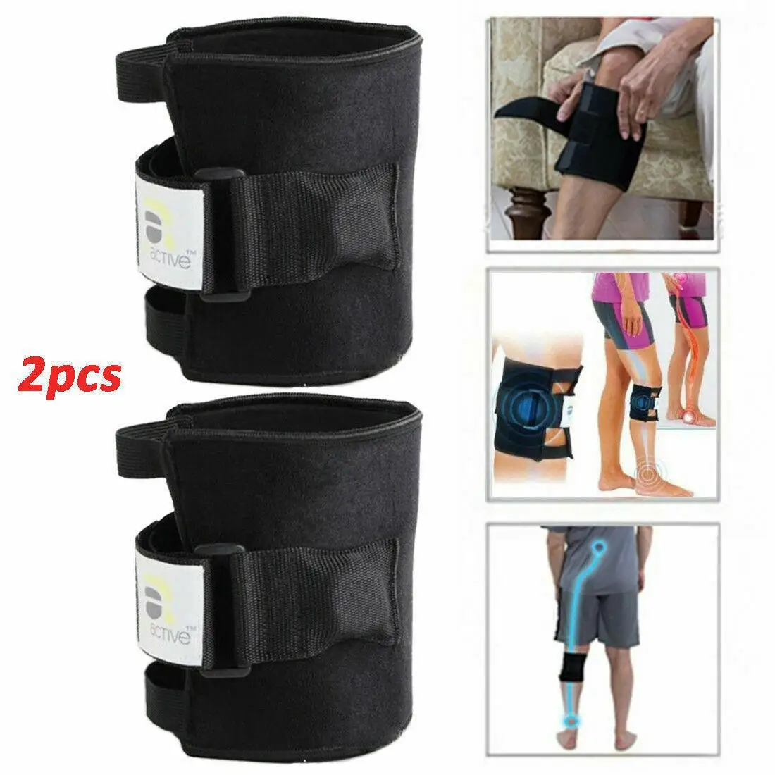 1pc Back Pain Knee Brace Knee Acupressure Sciatic Nerve Pad Magnetic Therapy Stone Relieve Tension Sciatic Nerve Knee Pad