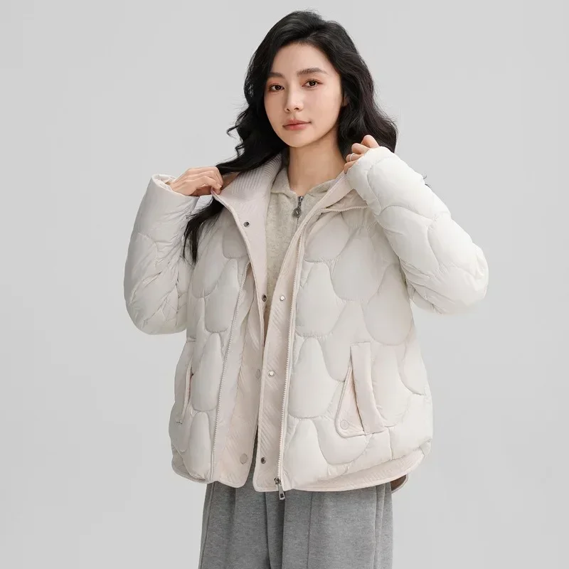 2024 Winter New Fashionable Loose Down-Filled Cotton Jacket - Plush Hooded Cozy Puffer Coat for Women