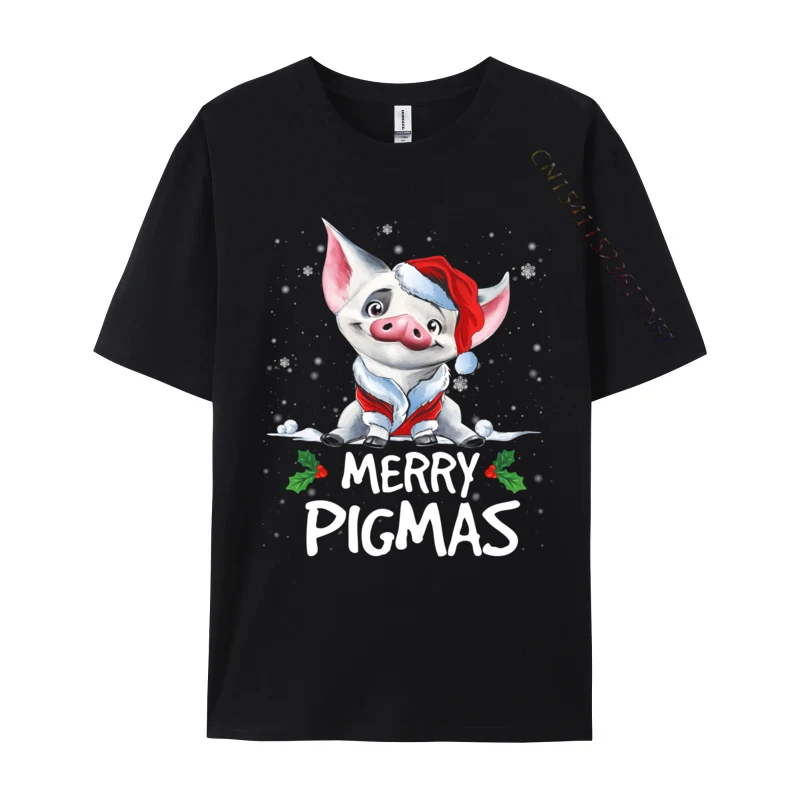 Christmas Merry Pigmas Funny Xmas Pajama For Pig Lover T-Shirts Vintage T-Shirt Oversized Cotton Tshirt Tee Premium Comfort