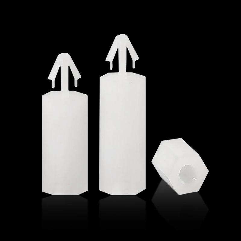 PCB مجلس فاصل Pilla M3 M4 الأبيض النايلون تباعد المسمار ل PCB لوحة دوائر كهربائية دفع في النايلون آخر عمود فاصل المواجهة الثابتة