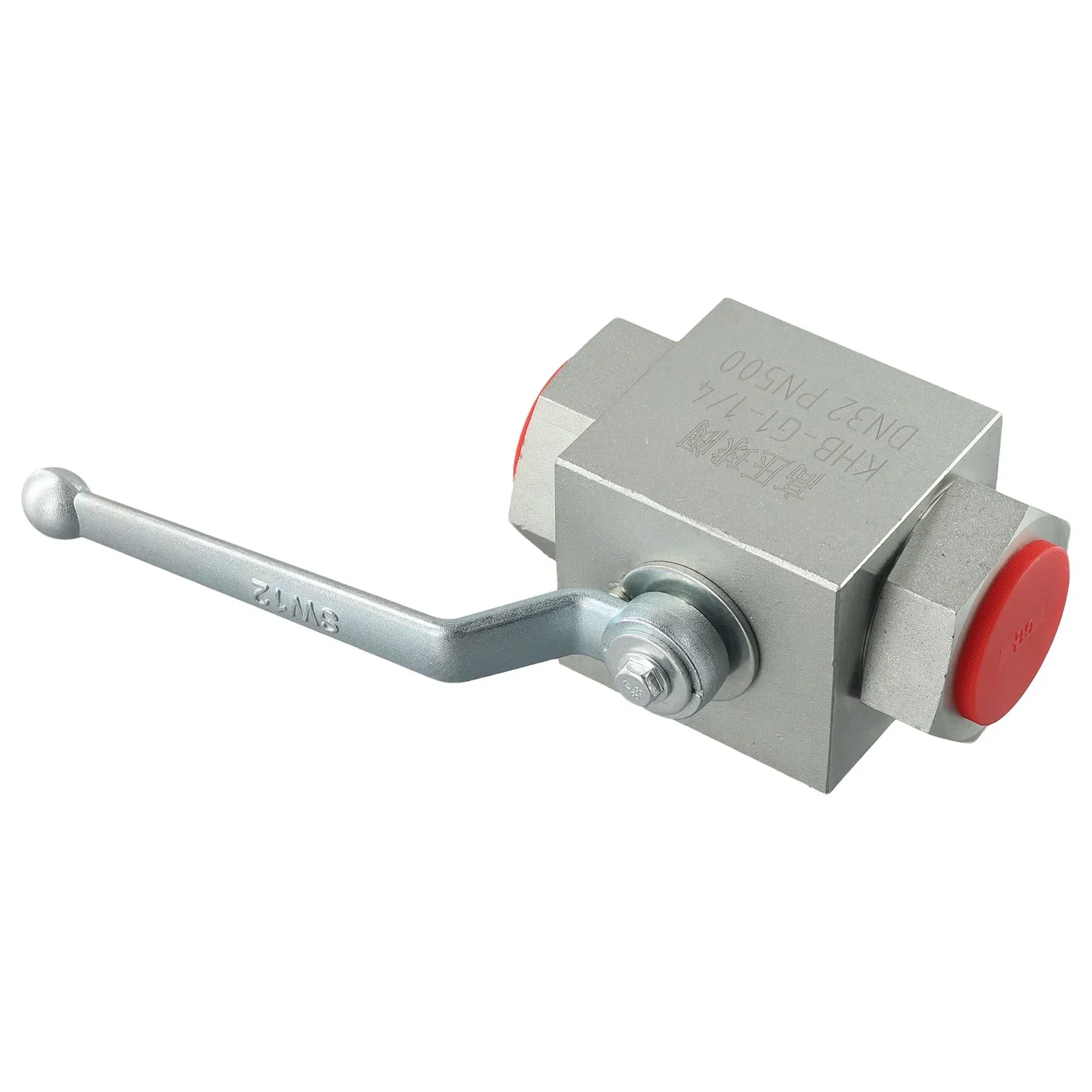 1pc 2-Way 500 Bar Carbon Steel High Pressure Hydraulic Ball Valve Gas Oil Water NPT Female Thread Hydraulic Valve Tool - 1/4\